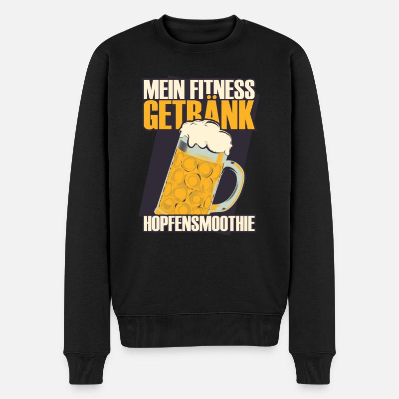 Bier Sprüche - Männer Premium Bio Pullover - Schwarz