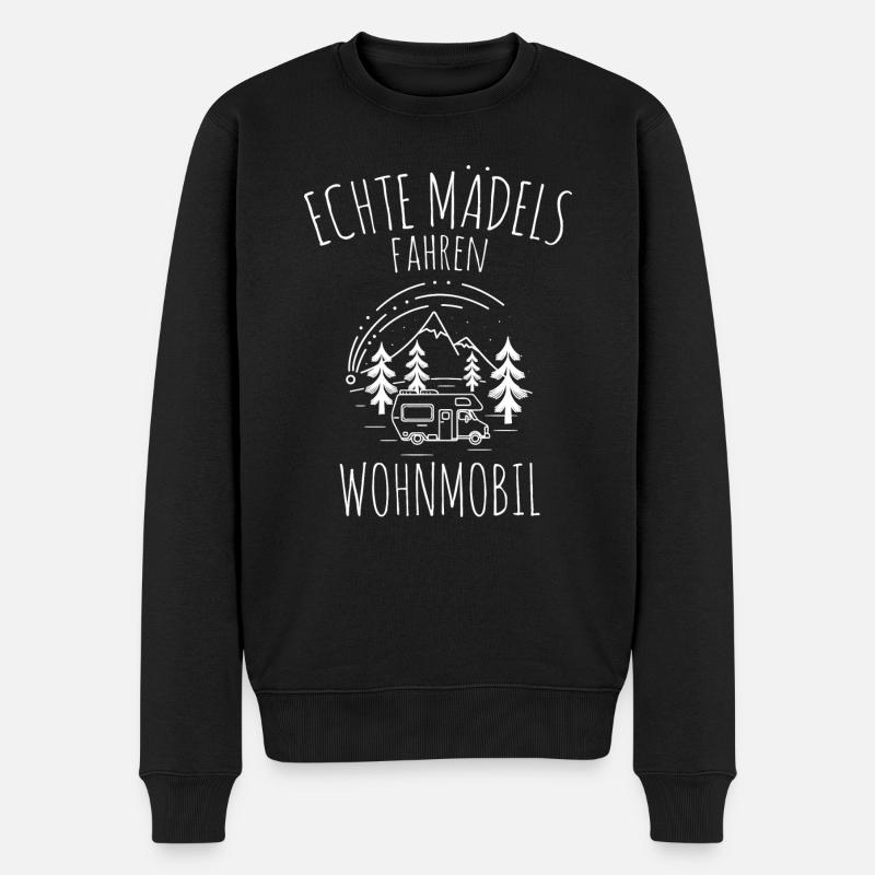 Echte Mädels fahren Wohnmobil Camping Camper - Männer Premium Bio Pullover - Schwarz