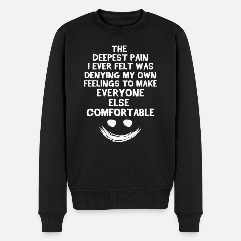 Depression Deppressiv Psyche Therapie Bipolar - Männer Premium Bio Pullover - Schwarz