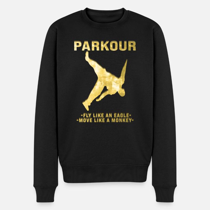 Parkour Freerunner Traceur Le Parcour Gold - Männer Premium Bio Pullover - Schwarz