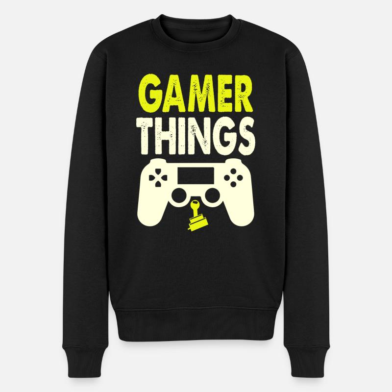 gamer things - Männer Premium Bio Pullover - Schwarz