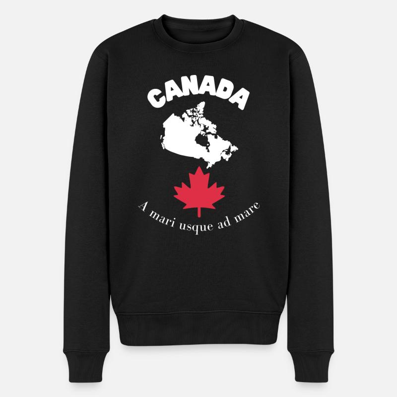 CANADA avec carte et devise - Pull Premium bio Homme - noir