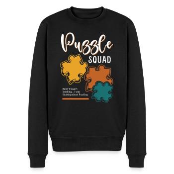 Jigsaw Hobby Puzzler-Puzzle - Männer Premium Bio Pullover - Schwarz - Vorne - Nico (187cm)