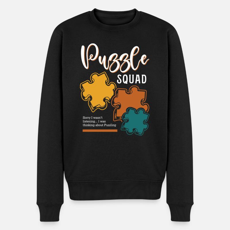 Puzzle Squad Puzzle Squad - Pull Premium bio Homme - noir