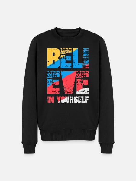 Believe in yourself - Men's Premium Organic Jumper - black