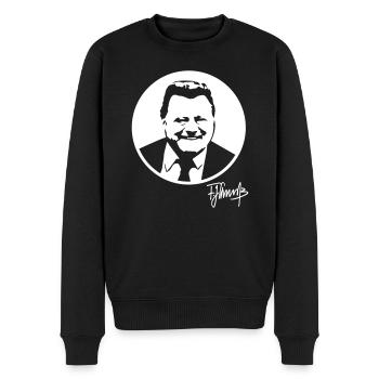 FJS - signature - Männer Premium Bio Pullover - Schwarz - Vorne - Nico (187cm)