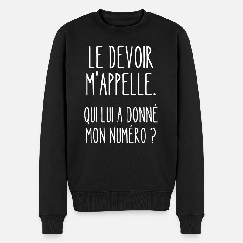 le devoir m'appelle - Pull Premium bio Homme - noir