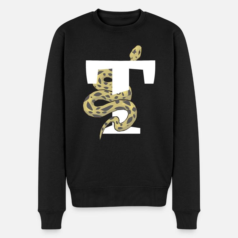Lettre t serpent - Pull Premium bio Homme - noir