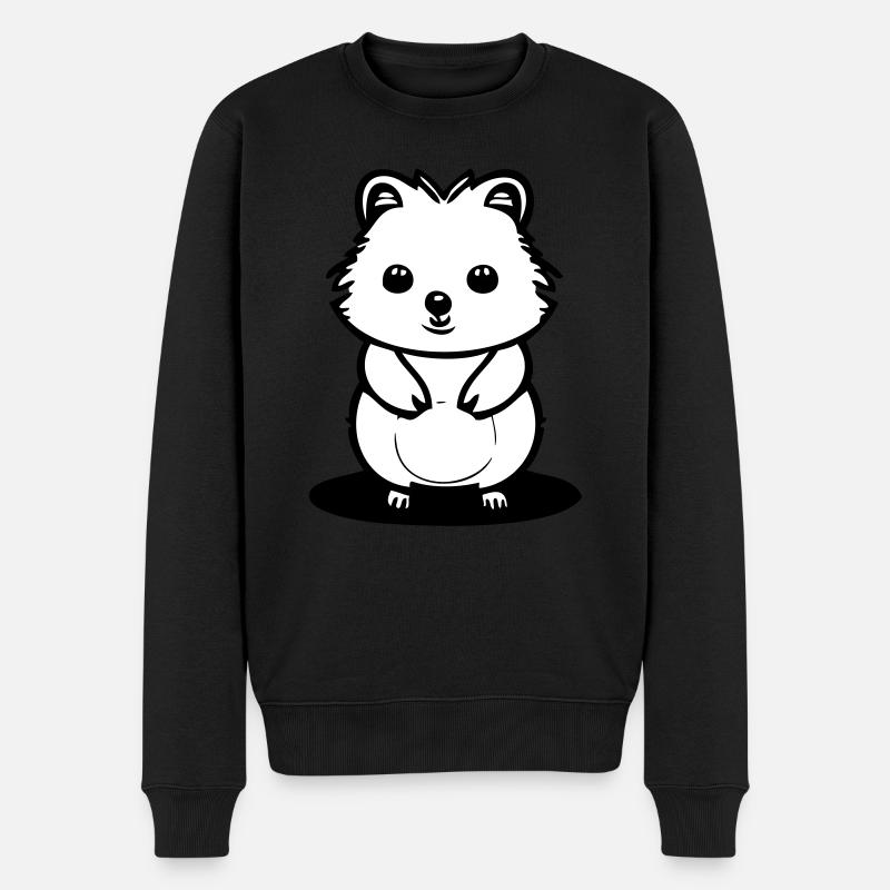 Quokka dans la tige de dessin animé - Pull Premium bio Homme - noir