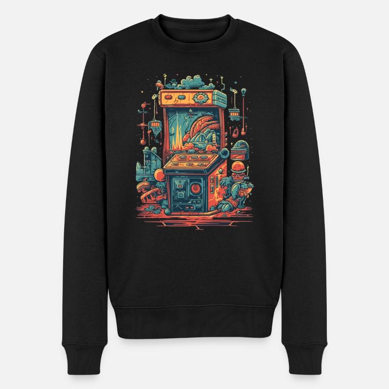 Station de jeu rétro - Pull Premium bio Homme - noir
