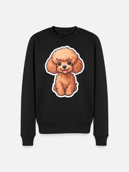 Cute Baby Poodle Dog Sticker - Men's Premium Organic Jumper - black