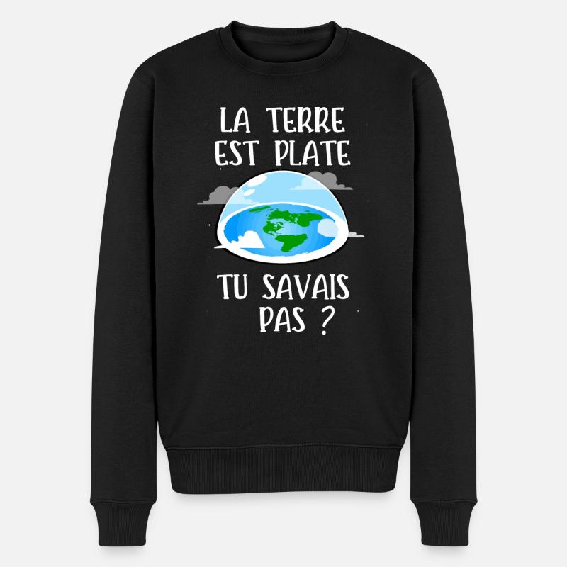 la terre est plate - Pull Premium bio Homme - noir