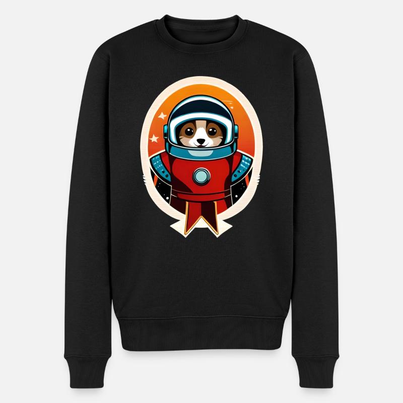Chat astronaute mignon - Pull Premium bio Homme - noir