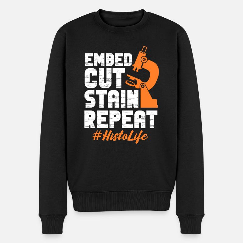 Embed Cut Stain Repeat - Men's Premium Organic Jumper - black