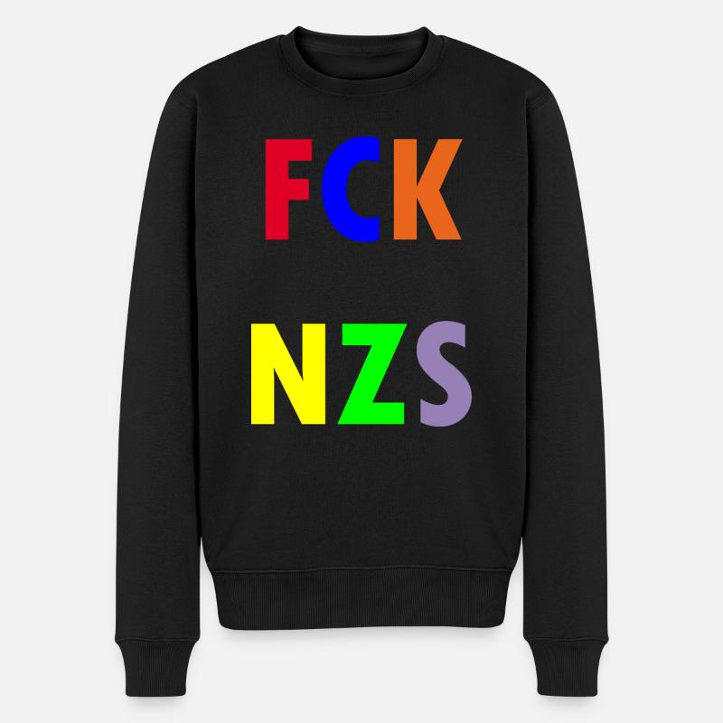 FCK NZS - Männer Premium Bio Pullover - Schwarz