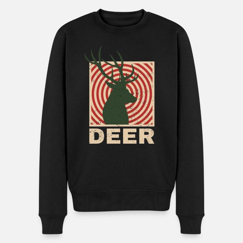 Cerf - Pull Premium bio Homme - noir