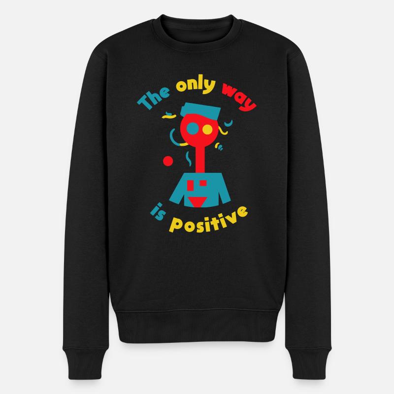 TheOnlyWayIsPositive - Mat Rose - Männer Premium Bio Pullover - Schwarz