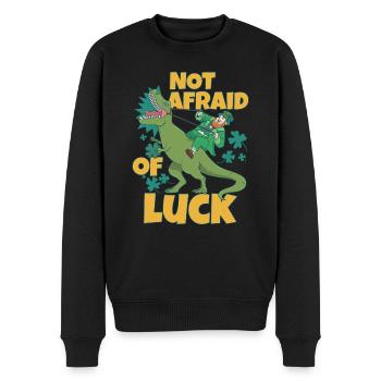 Not Afraid of Luck - Playful and Bold Design - Männer Premium Bio Pullover - Schwarz - Vorne - Nico (187cm)