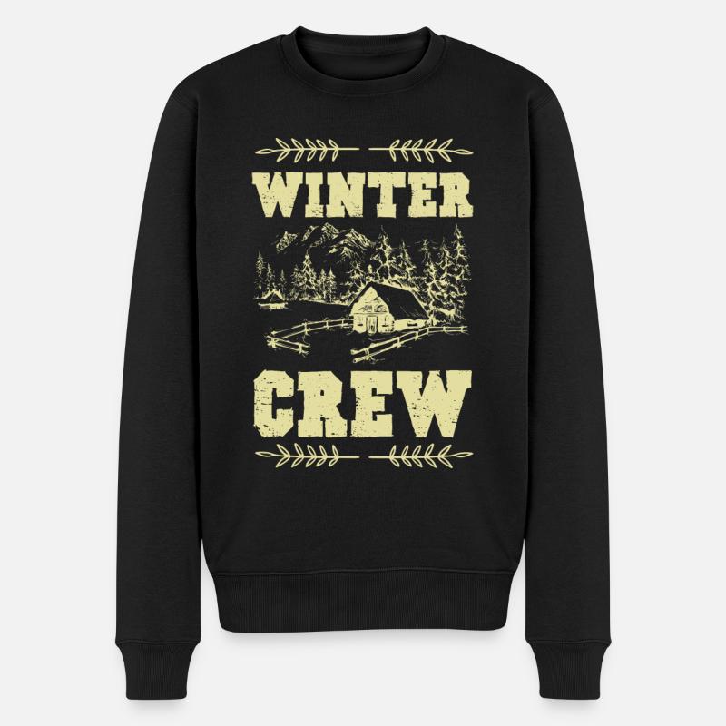 winter crew - Männer Premium Bio Pullover - Schwarz