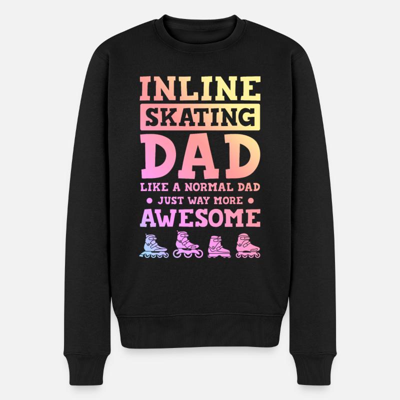 skate papa spruch - Männer Premium Bio Pullover - Schwarz