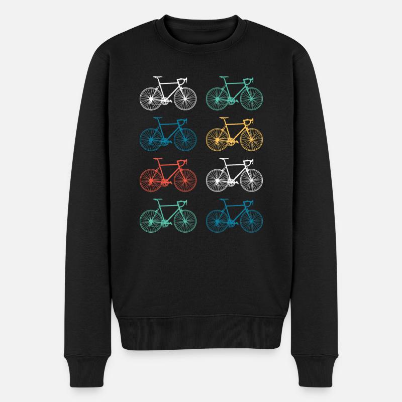 Rennrad retro Fahrrad - Männer Premium Bio Pullover - Schwarz