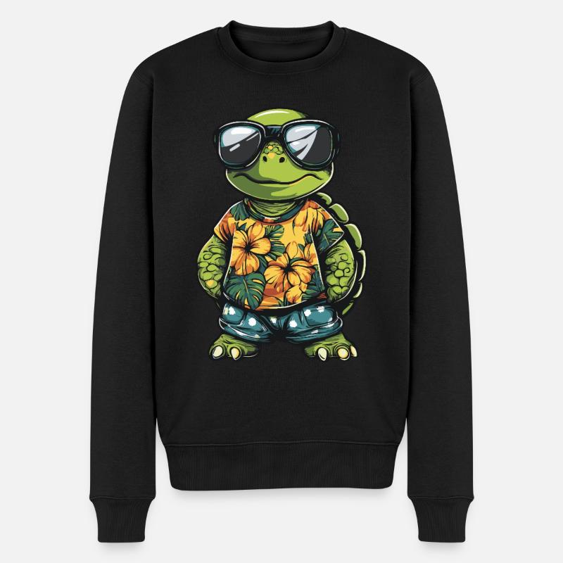 Tortue BD Drôle d’été - Pull Premium bio Homme - noir