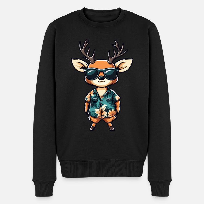 Deer Comic Funny Summer - Men's Premium Organic Jumper - black