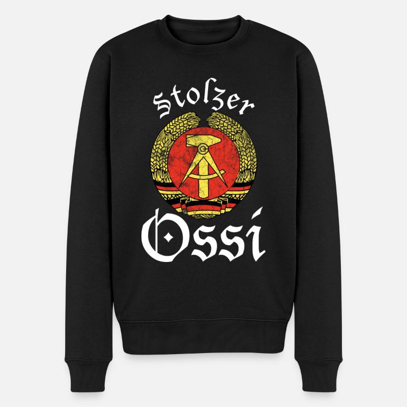 DDR retro Deutschland Design - Männer Premium Bio Pullover - Schwarz