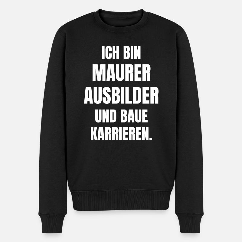 Maurer Ausbilder baut Karrieren. - Männer Premium Bio Pullover - Schwarz