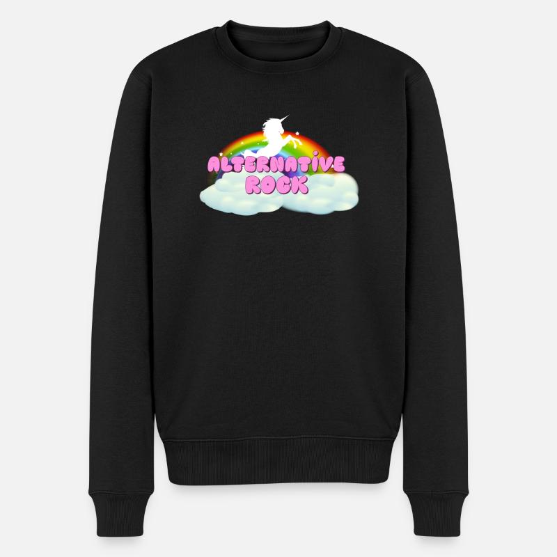 Licorne arc-en-ciel rock alternatif - Pull Premium bio Homme - noir