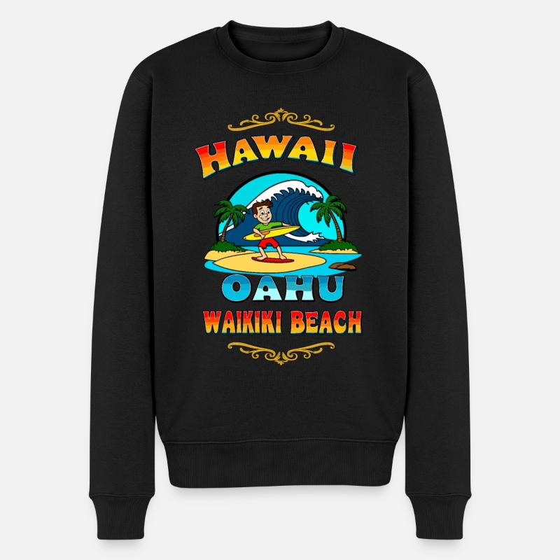 Surfeur d’Hawaï - Pull Premium bio Homme - noir