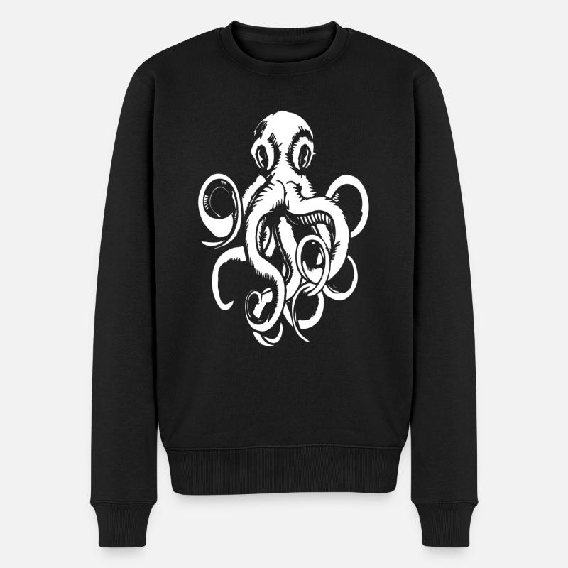 Kraken - Poulpe - Pull Premium bio Homme - noir