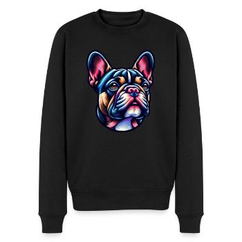 Französisch Bulldogge French Bulldog - Männer Premium Bio Pullover - Schwarz - Vorne - Nico (187cm)