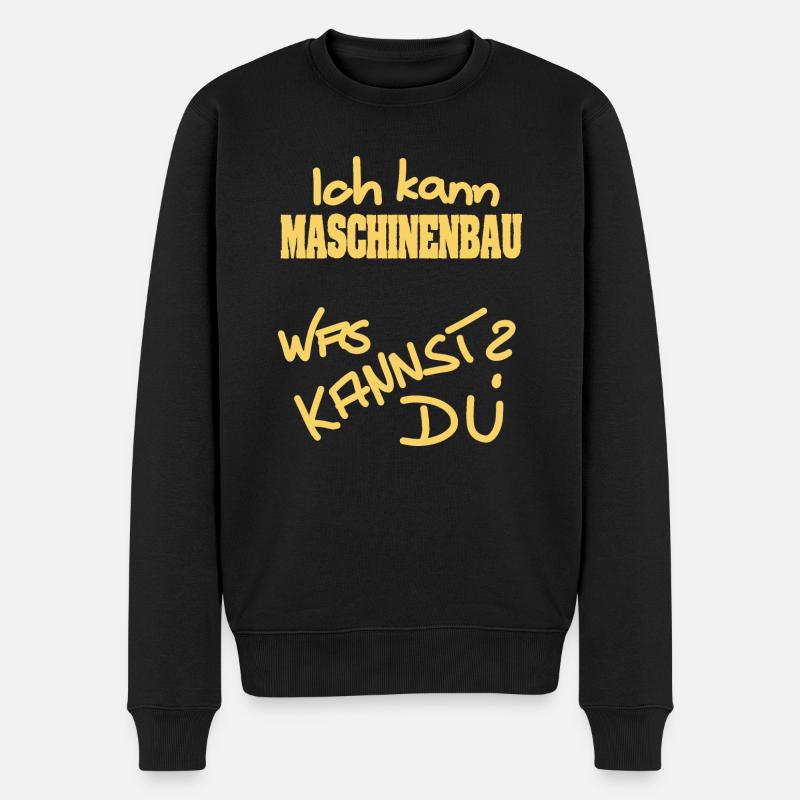 Ich heiße Maschinenbau - Männer Premium Bio Pullover - Schwarz