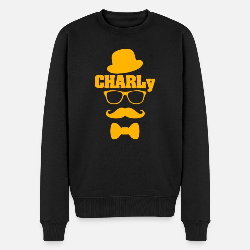 Schnauzer Charly - Männer Premium Bio Pullover - Schwarz