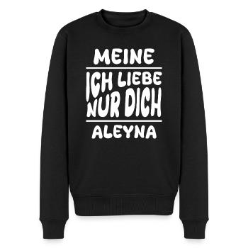 Frau Aleyna - Männer Premium Bio Pullover - Schwarz - Vorne - Nico (187cm)