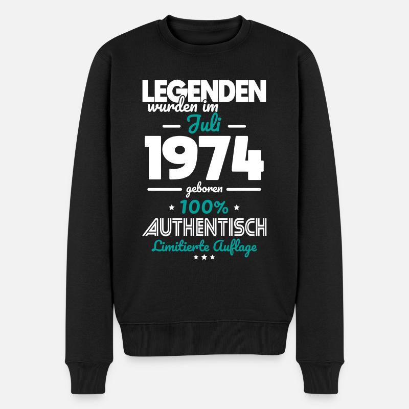 50. Geburtstag - Legenden wurden im Juli 1974 - Männer Premium Bio Pullover - Schwarz