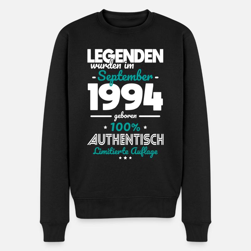 30. Geburtstag - Legenden wurden im September 1994 - Männer Premium Bio Pullover - Schwarz