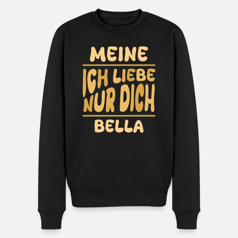 Frau Bella - Männer Premium Bio Pullover - Schwarz