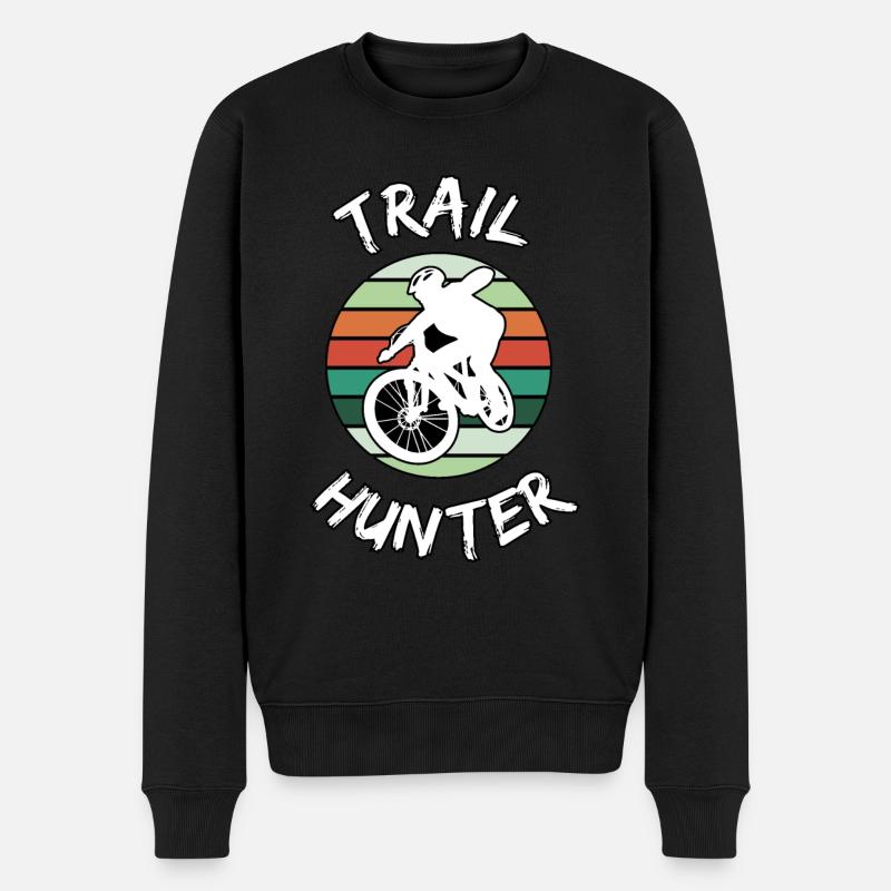 Mountainbike Trail hunter - Männer Premium Bio Pullover - Schwarz