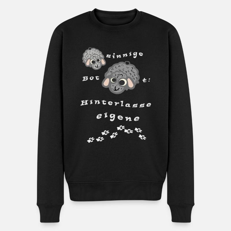 Hinterlasse eigene Spuren - Männer Premium Bio Pullover - Schwarz
