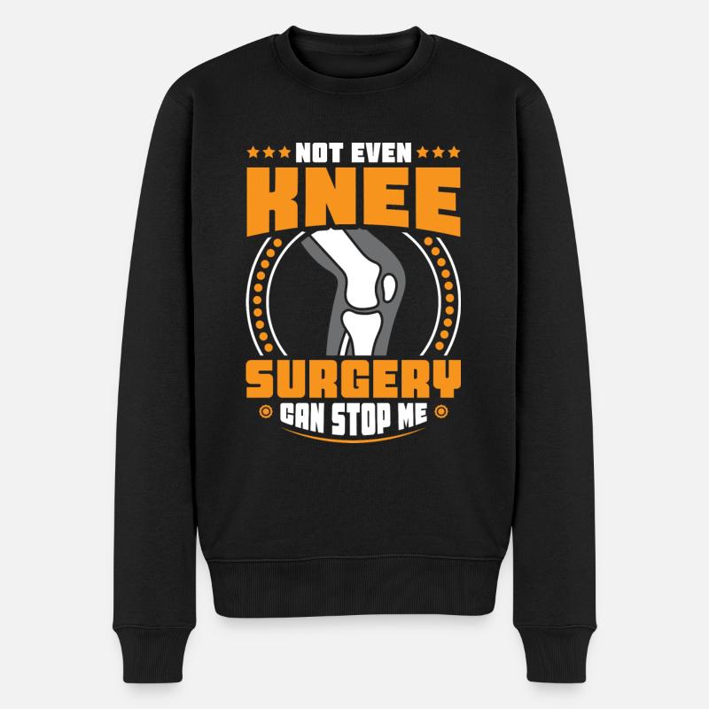Not even Knee surgery can stop me - Männer Premium Bio Pullover - Schwarz