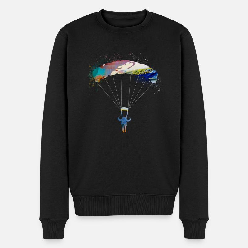 fallschirm,fallschirmfliegen,graffiti,gleitschirm - Männer Premium Bio Pullover - Schwarz