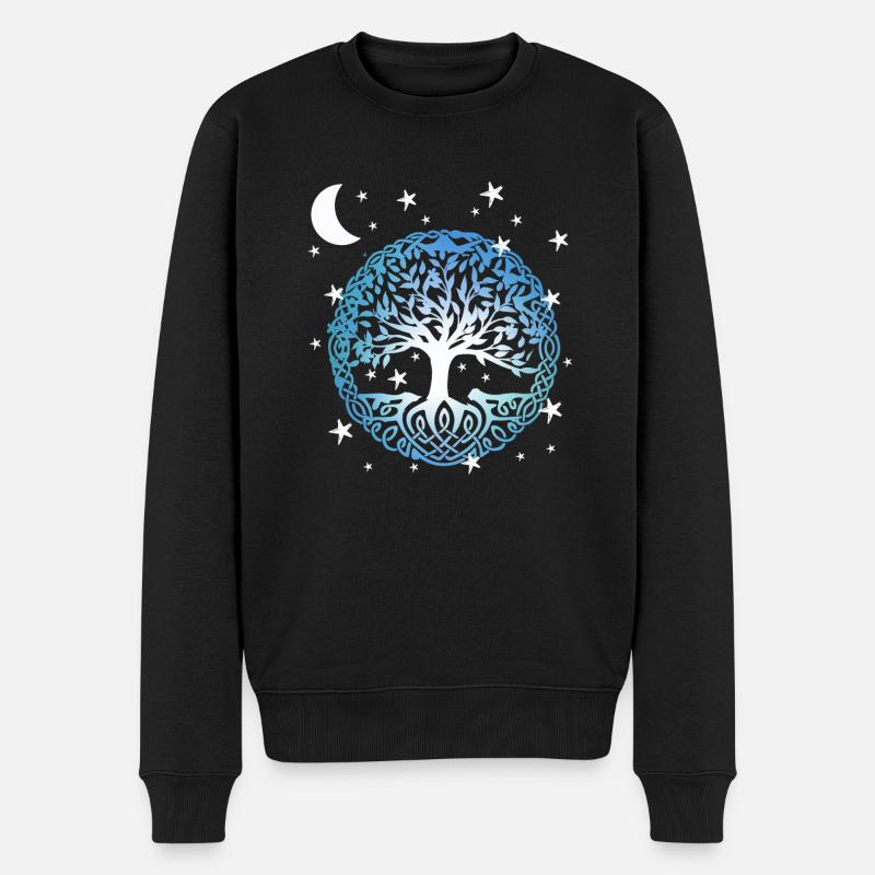 Baum des Lebens,Yggdrasil,Weltenbaum,tree of life, - Männer Premium Bio Pullover - Schwarz