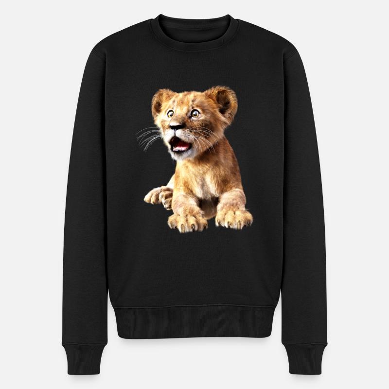 Löwe, Löwenbaby, Sternzeichen Löwe - Männer Premium Bio Pullover - Schwarz