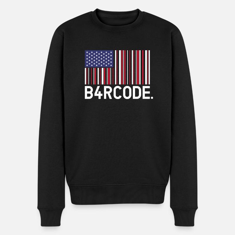 B4RCODE. États-Unis - Pull Premium bio Homme - noir
