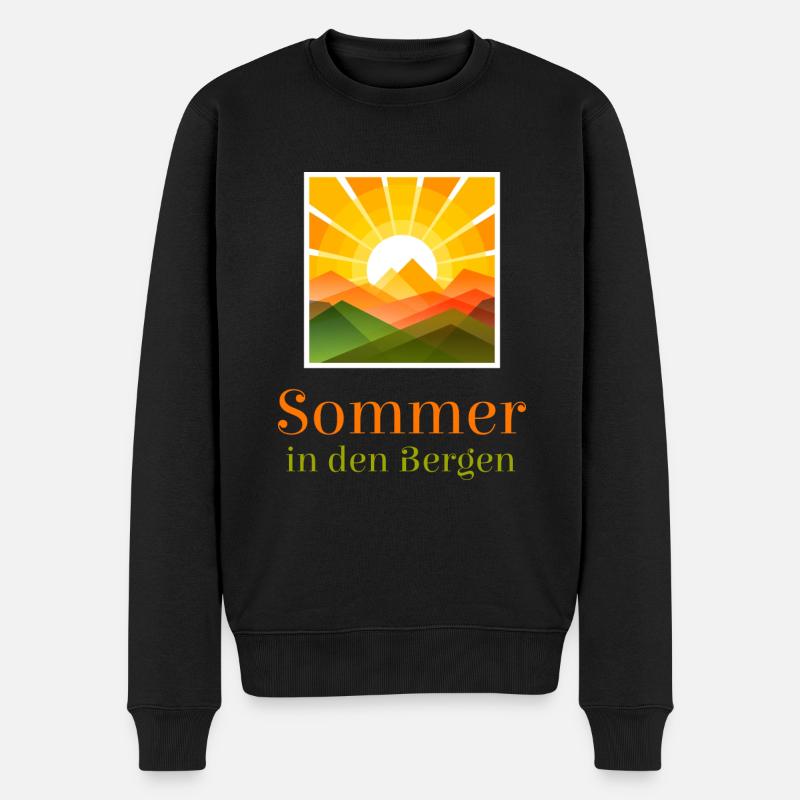 Sommer in den Bergen - Männer Premium Bio Pullover - Schwarz