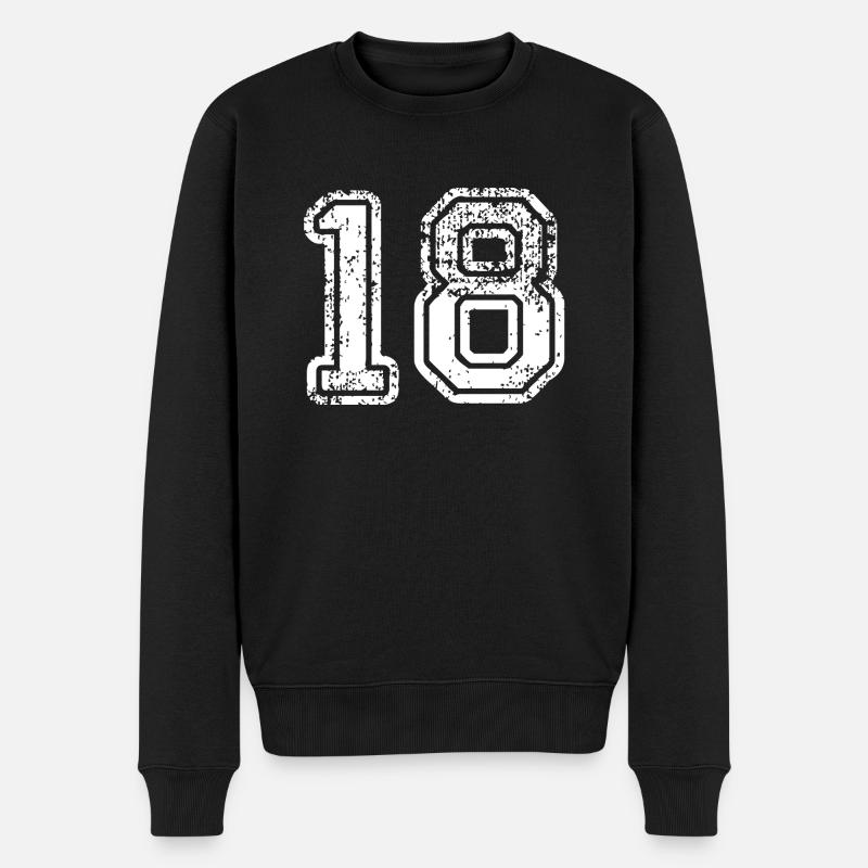 18 - Männer Premium Bio Pullover - Schwarz