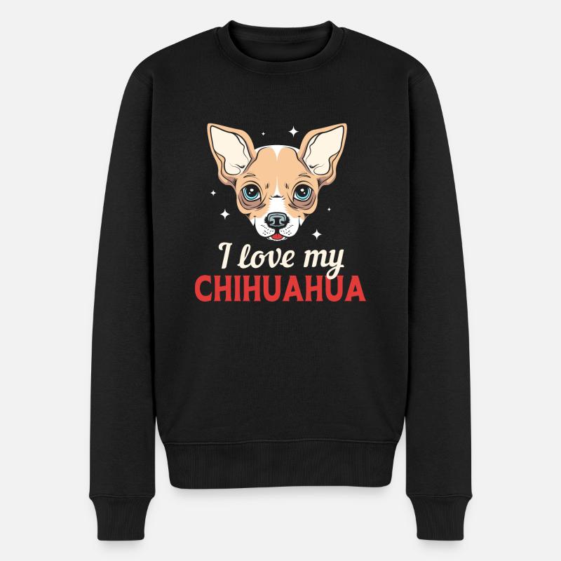 Chihuahua - Männer Premium Bio Pullover - Schwarz