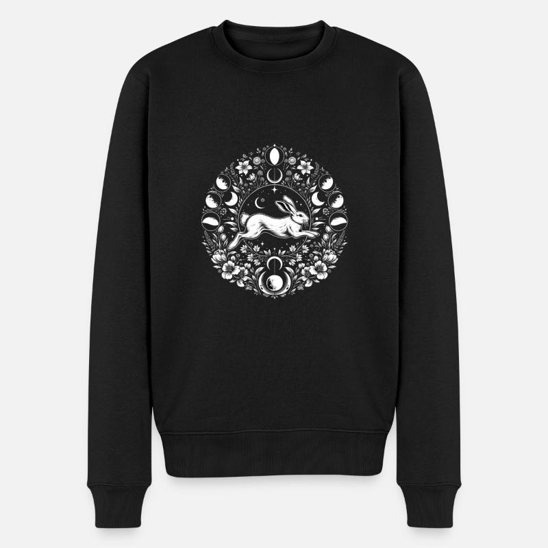 Påske Ostara Eostre Hedensk forårshare - Økologisk premium-sweatshirt til mænd - sort